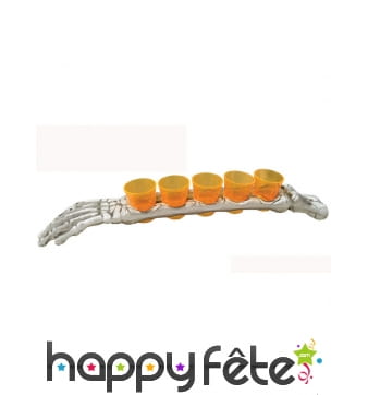 Bras squelette avec 5 verres shooter