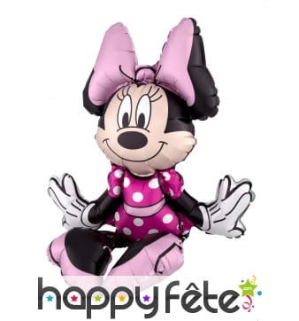 Ballon silhouette de Minnie Mouse assise de 45 cm