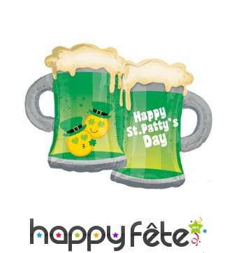 Ballon Saint Patrick chopes de bière de 81 cm