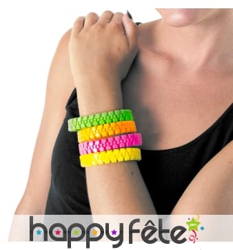 Bracelet zip fluo pour adulte