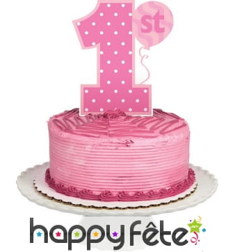 Chiffre 1 rose pour gâteau de 1er anniversaire