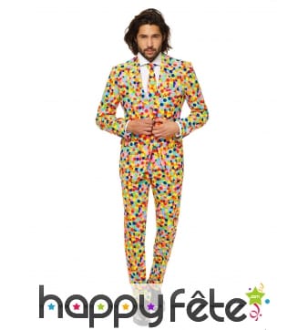 Costume 3 pièces confettis multicolores