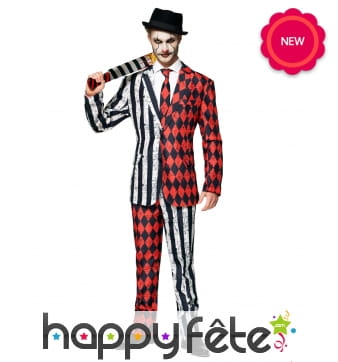 Costume 3 pièces d'Arlequin Halloween pour homme