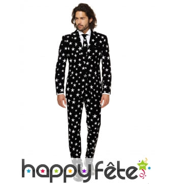 Costume 3 pièces étoiles sur fond noir