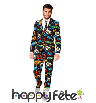 Costume 3 pièces imprimé Comics