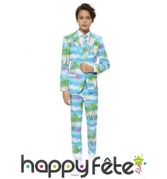 Costume 3 pièces motif exotique pour ado