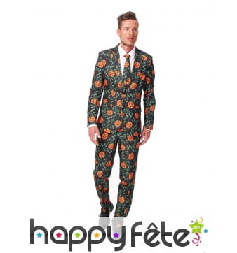 Costume 3 pièces motifs citrouilles