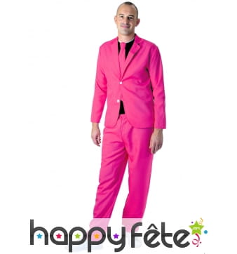 Costume 3 pièces rose fluo