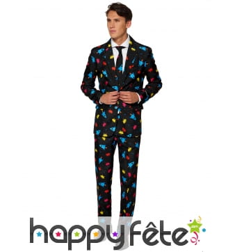 Costume 3 pièces space invaders pour homme