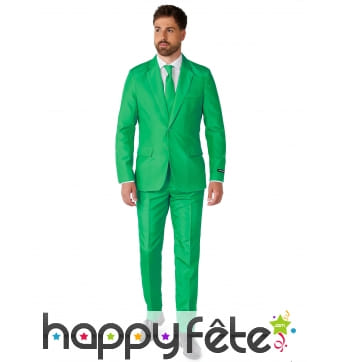 Costume 3 pièces vert uni pour Homme