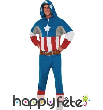 Combinaison à capuche Captain America pour homme