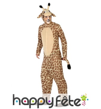 Combinaison à capuche de girafe pour adulte