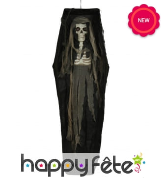 Cercueil avec squelette, 160 cm