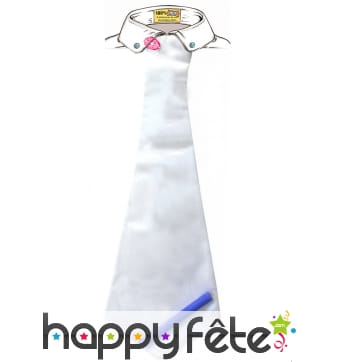 Cravate blanche à dédicacer