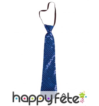 Cravate bleue à sequins