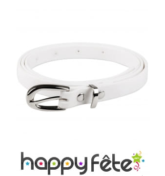 Ceinture blanche boucle argentée pour femme