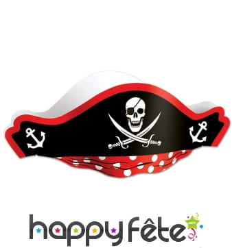 Chapeau bicorne de pirate en papier