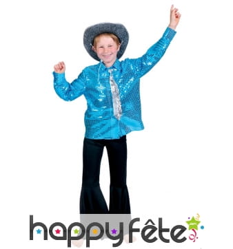 Chemise bleue disco pour enfant