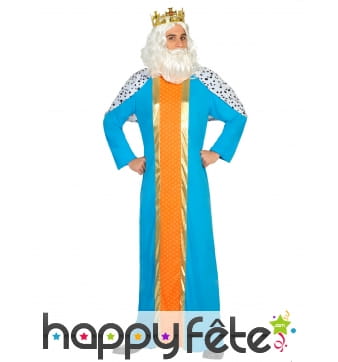 Costume bleu de roi mage pour adulte