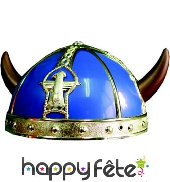 Casque bleu et doré de petit gaulois