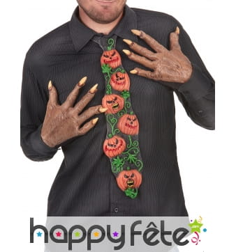 Cravate citrouilles en relief