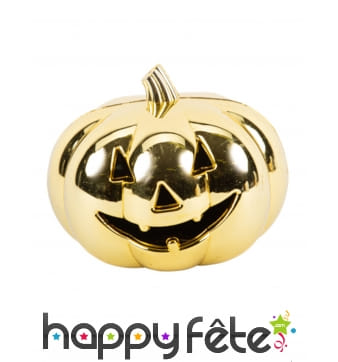 Citrouille dorée avec sourir, 12cm