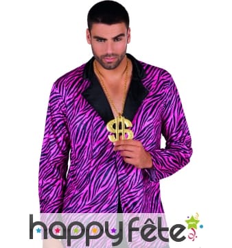 Collier doré avec pendentif dollar de 6cm