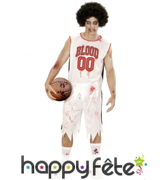 Costume de basketteur Blood tâché de sang, adulte