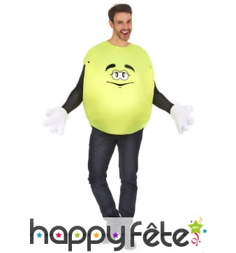 Costume de bonbon jaune avec gants