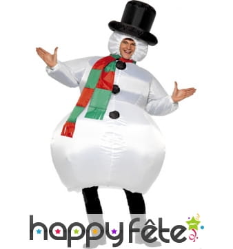 Costume de bonhomme de neige gonflable