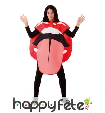 Costume de bouche tire langue émoticone, adulte