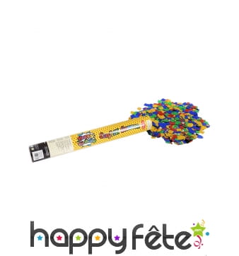 Canon de confettis colorés Happy Birthday