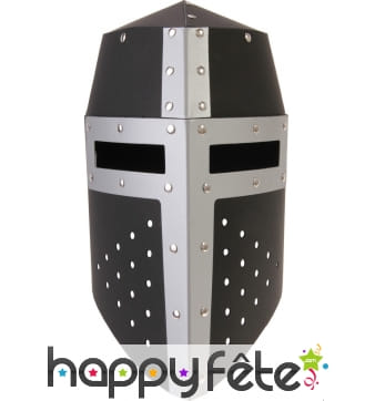 Casque de chevalier noir et argenté pour enfant