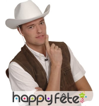 Chapeau de cowboy blanc uni