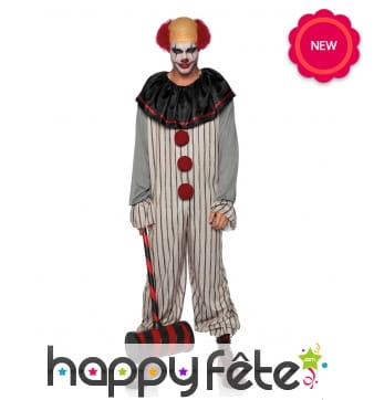 Combinaison de clown tueur pour homme adulte