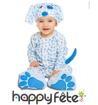 Costume de chiot bleu pour bébé, luxe