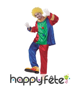 Costume de clown multicolore