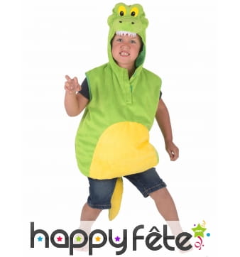 Costume de crocodile vert pour enfant, rembourré