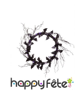 Couronne de chauve-souris noires pour porte, 51cm