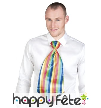Cravate de clown géante et multicolore