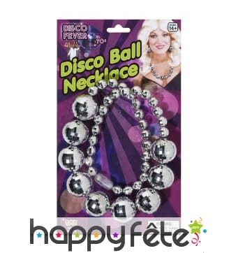 Collier disco de boules à facettes