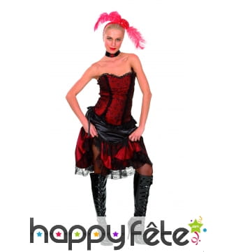 Costume danseuse de saloon rouge