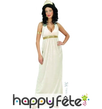 Costume de deesse antique en velours ivoire