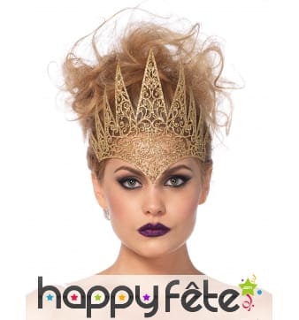 Couronne dorée de reine maléfique pour femme