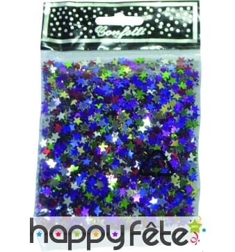 Confettis d'étoiles métal multicolores