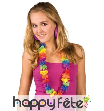 Collier de fleurs hawaien en tissu