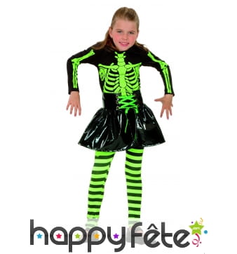 Costume de fillette squelette