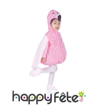 Costume de flamand rose peluche pour enfant