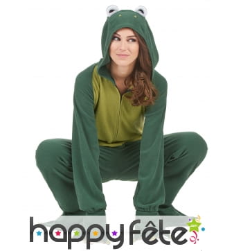 Combinaison de grenouille pour femme, avec capuche