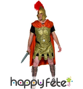 Costume de gladiateur or et rouge